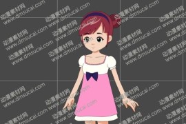 cta动画现代人物角色女生小姐姐10，已绑定骨骼和动作