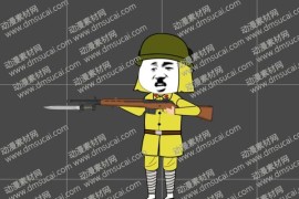 cta动画现代人物角色【日】士兵1，已绑定骨骼和动作