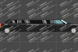 cta动画交通工具林肯加长黑色小汽车道具05，带9组动作 