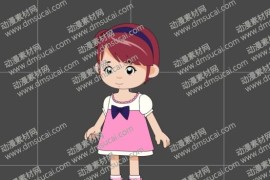 cta动画现代人物角色小女孩11，已绑定骨骼和动作