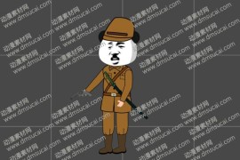 cta动画现代人物角色【日】日军少佐，已绑定骨骼和动作