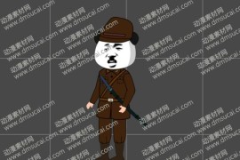 cta动画现代人物角色【日】日军少将，已绑定骨骼和动作