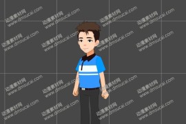 cta动画现代人物角色靓仔男青年10，已绑定骨骼和动作