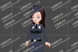 cta动画现代人物角色女生小姐姐18，已绑定骨骼和动作