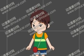 cta动画现代人物角色小男孩11，已绑定骨骼和动作