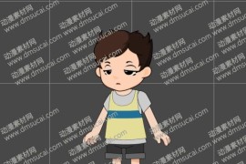 cta动画现代人物角色小男孩19，已绑定骨骼和动作