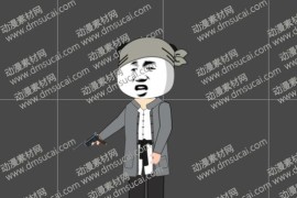 cta动画现代人物角色男【八】游击队，已绑定骨骼和动作