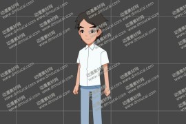 cta动画现代人物角色靓仔男青年17，已绑定骨骼和动作