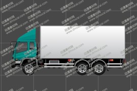 cta动画交通工具大货车道具02，带4组动作 
