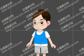 cta动画现代人物角色小男孩14，已绑定骨骼和动作