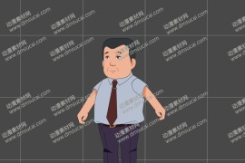 现代人物角色大叔15-已绑定骨骼带动作