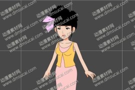 cta动画现代人物角色女生小姐姐15，已绑定骨骼和动作