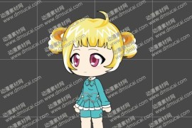 cta动画斗罗大罗新人物角色女9-小葵，已绑定骨骼和动作
