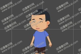 cta动画现代人物角色小男孩10，已绑定骨骼和动作