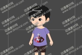 cta动画现代人物角色小男孩15，已绑定骨骼和动作