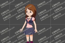 cta动画现代人物角色女生小姐姐23，已绑定骨骼和动作