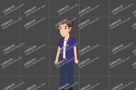 cta动画现代人物角色大叔17，已绑定骨骼和动作
