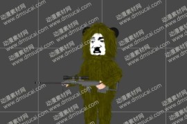 cta动画现代人物角色【日】狙击手，已绑定骨骼和动作