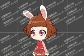 cta动画斗罗大罗新人物角色女10-小兔，已绑定骨骼和动作