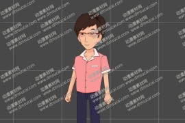 cta动画现代人物角色靓仔男青年19，已绑定骨骼和动作