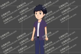 cta动画现代人物角色靓仔男青年30，已绑定骨骼和动作