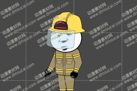 cta动画沙雕人物角色4男侧面，已绑定骨骼和动作