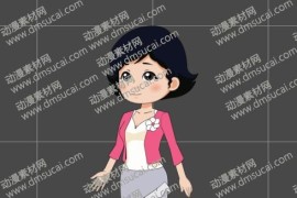 cta动画现代人物角色女生小姐姐21，已绑定骨骼和动作