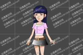 cta动画现代人物角色女生小姐姐22，已绑定骨骼和动作