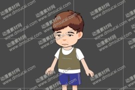cta动画现代人物角色小男孩16，已绑定骨骼和动作