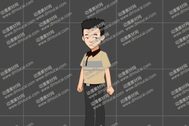 cta动画现代人物角色靓仔男青年26，已绑定骨骼和动作