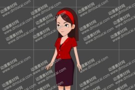 cta动画现代人物女生角色小阿姨12，已绑定骨骼和动作