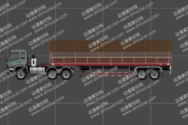 cta动画交通工具大货车道具，带4组动作 
