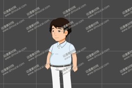 CTA动画现代人物角色大叔16，已绑定骨骼带动作
