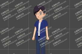cta动画现代人物角色靓仔男青年22，已绑定骨骼和动作