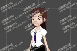 cta动画现代人物角色女生小姐姐20，已绑定骨骼和动作