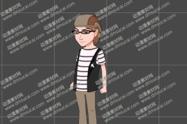 cta动画现代人物角色靓仔男青年18，已绑定骨骼和动作