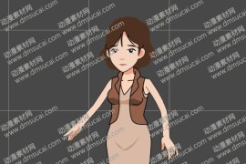 cta动画现代人物角色女生小阿姨16，已绑定骨骼和动作