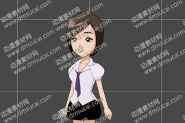 cta动画现代人物角色女生小姐姐24，已绑定骨骼和动作