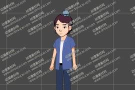 cta动画现代人物角色靓仔男青年24，已绑定骨骼和动作