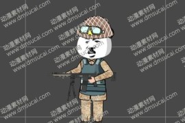 cta动画现代人物角色【日】精锐联队长，已绑定骨骼和动作