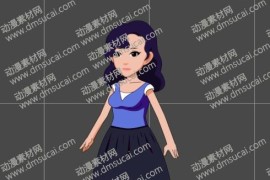cta动画现代人物角色女生小姐姐14，已绑定骨骼和动作