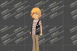 cta动画现代人物角色靓仔男青年28，已绑定骨骼和动作