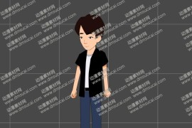 cta动画现代人物角色靓仔男青年20，已绑定骨骼和动作