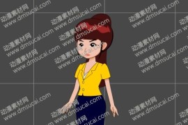 cta动画现代人物角色女生小姐姐13，已绑定骨骼和动作