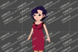 cta动画现代人物角色女生小阿姨14，已绑定骨骼和动作