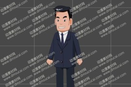 cta动画现代人物角色男老板1，已绑定骨骼和动作