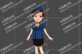 cta动画现代人物角色女空姐正面，已绑定骨骼和动作