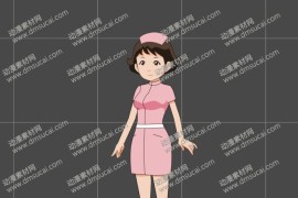 cta动画现代人物角色女医生女护士，已绑定骨骼和动作