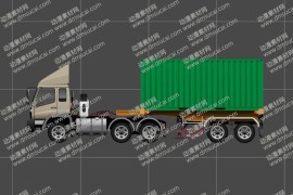 cta动画交通工具大货车道具01，带4组动作 