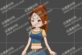 cta动画现代人物角色女生小姐姐19，已绑定骨骼和动作